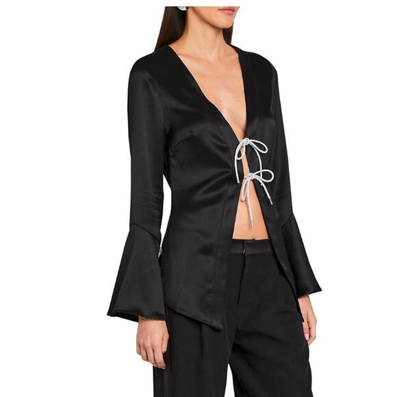 Retrofête Womens Svea Blouse Blazer Black Size S NWT - Picture 2 of 9